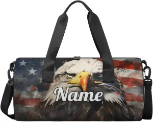 Cute Dance Bag Sport Duffel Gymnastics Sport Bags Custom Ballet Bag Overnight Weekender Bag Waterproof Pattern, American Bald Eagles