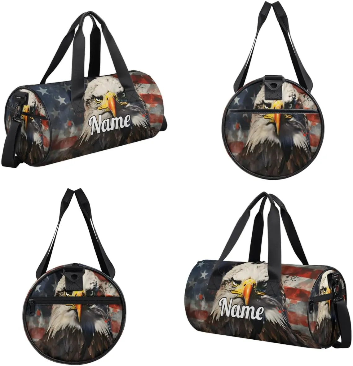 Cute Dance Bag Sport Duffel Gymnastics Sport Bags Custom Ballet Bag Overnight Weekender Bag Waterproof Pattern, American Bald Eagles