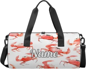 Cute Dance Bag Sport Duffel Gymnastics Sport Bags Custom Ballet Bag Overnight Weekender Bag Waterproof Pattern, Beach Crab