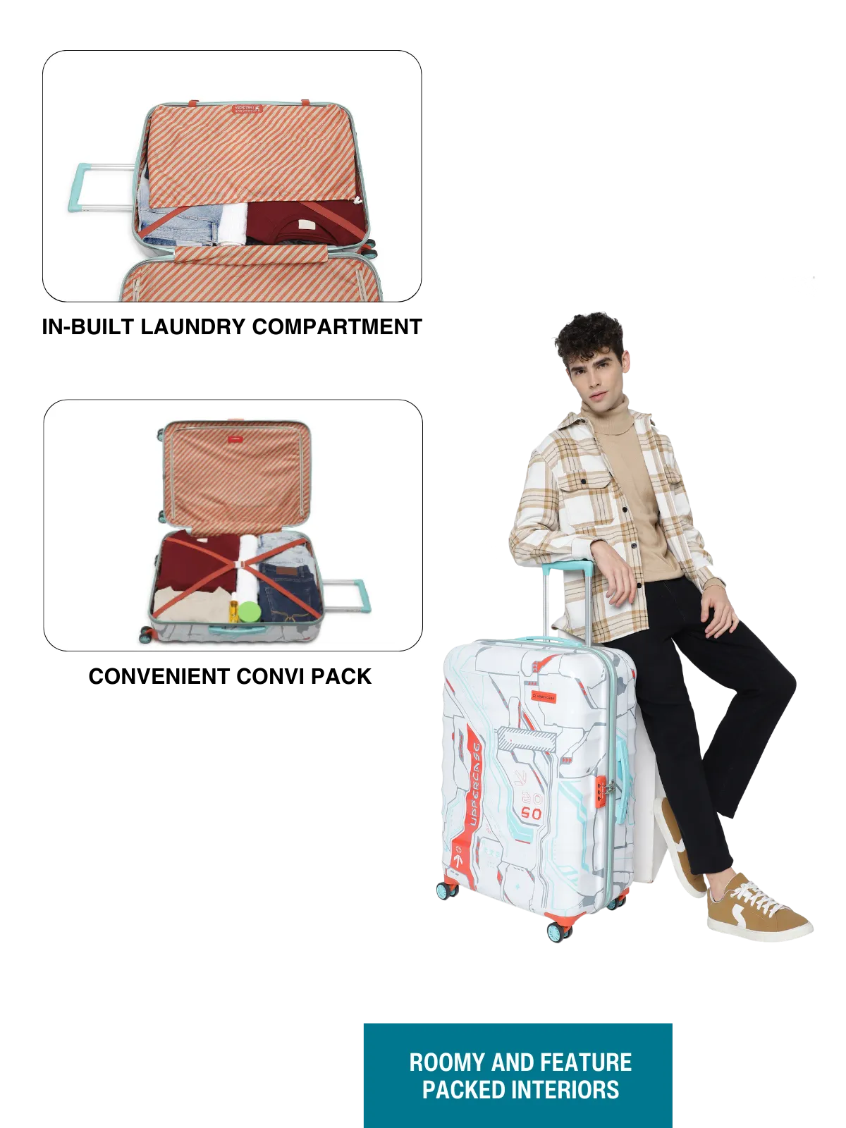 Cyber Punk White Large Trolley