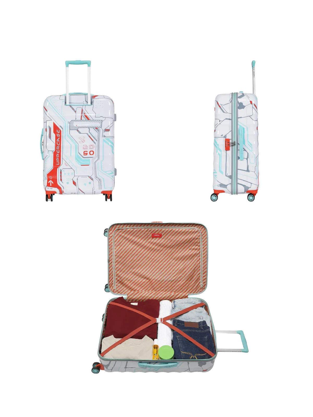 Cyber Punk White Large Trolley