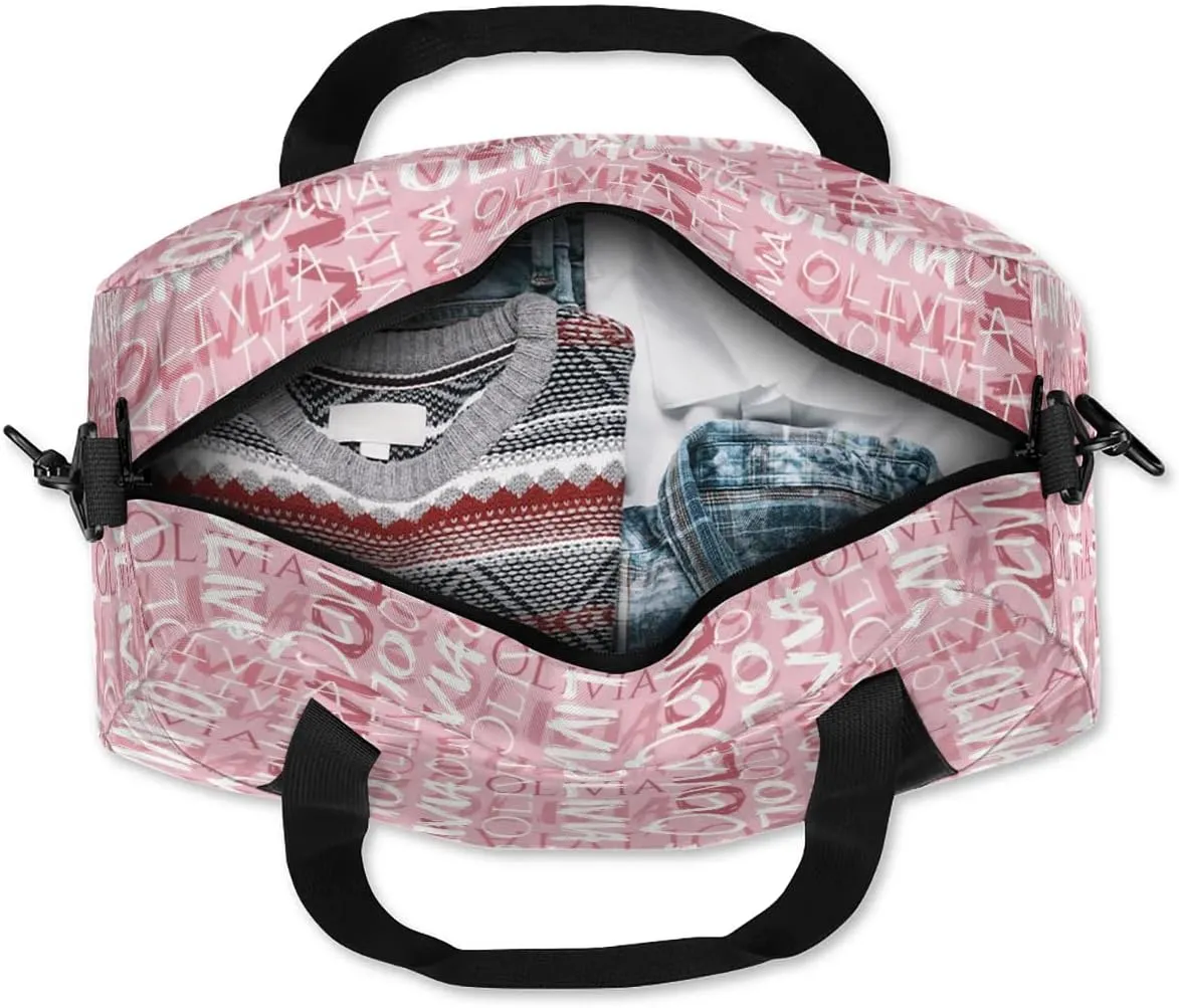 Dance Bag Custom Sport Bag Travel Duffel Bag Personalized Duffel Overnight Bag Cheer Bag Cheerleader Bag for Girls Boys Customized Gym Bag Kids Gifts - Light Pink