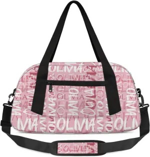 Dance Bag Custom Sport Bag Travel Duffel Bag Personalized Duffel Overnight Bag Cheer Bag Cheerleader Bag for Girls Boys Customized Gym Bag Kids Gifts - Light Pink