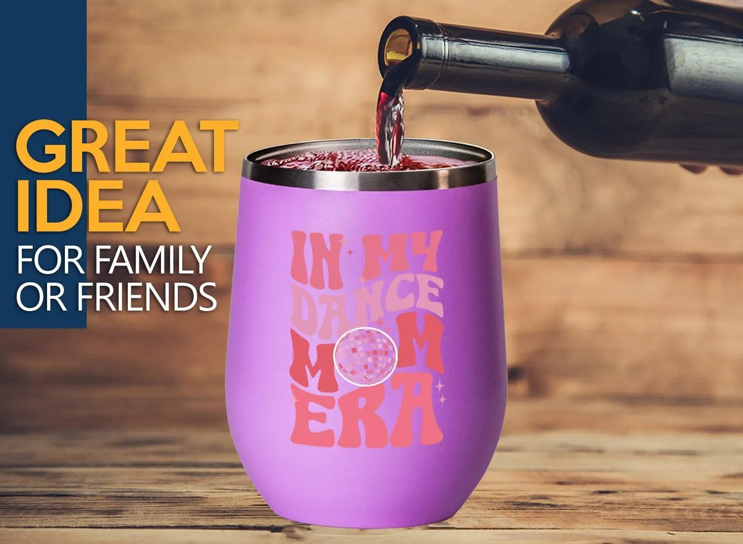 Dance Mom Era Wine Tumbler 12oz Pink -Dance Mom Era A - Dancer Dance Teacher Ballet Coach Instructor Choreographer Zumba Party People Pole Dancer