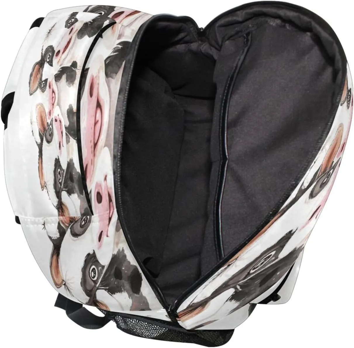 Day Backpack for Men and Women Fashion Stylish Travel Bags with Chest Strap for Travel Trip Cute Cow White