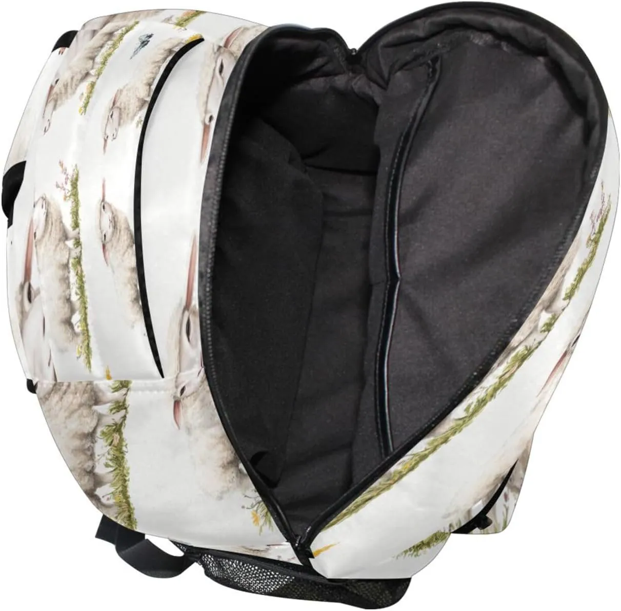 Day Backpack for Teens Boys Girls Fashion Personal Backpack with Chest Strap Gift Men & Women Chic Sheep White