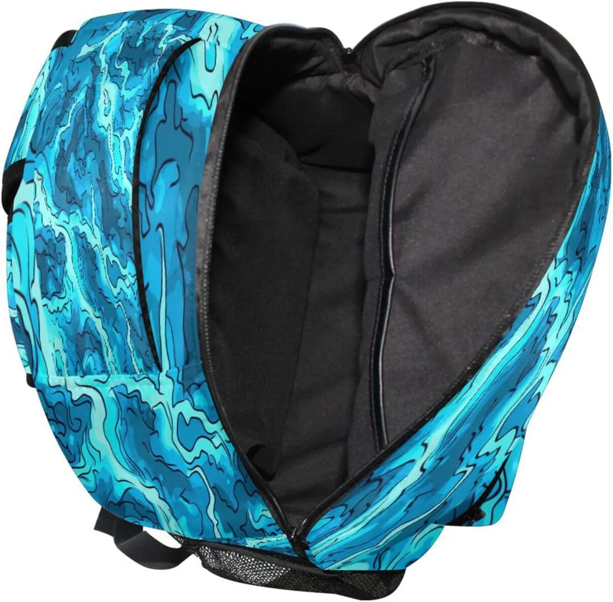 Day Backpack for Teens Boys Girls Fashion Travel Laptop Backpack with Chest Strap for College Work Blue Lightning Turquoise