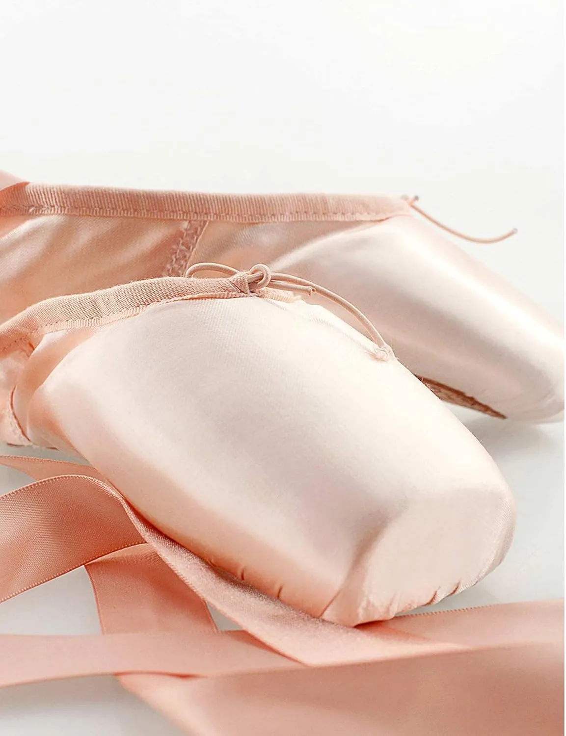 Daydance Ballet Pointe Shoes Girls Women Ribbon Ballerina Shoes with Toe Pads