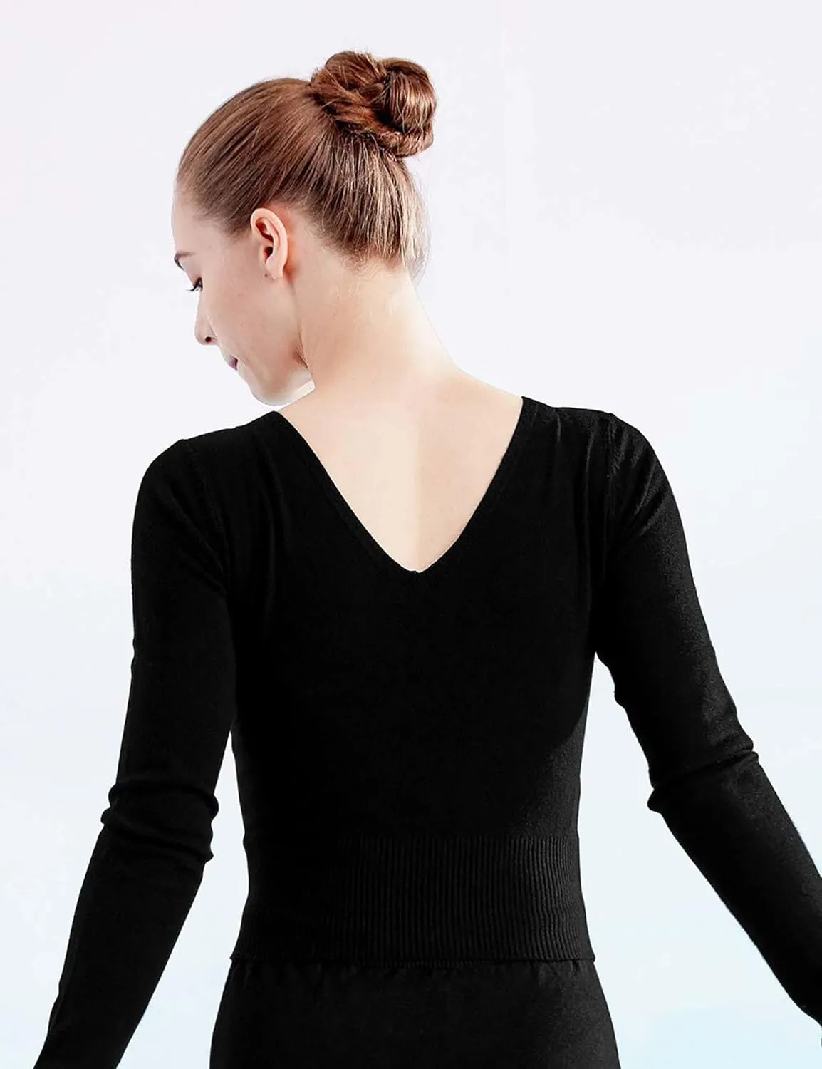 Daydance Women Wrap Dance Sweater Pink Soft Ballet Warm Up Jacket for Leotards