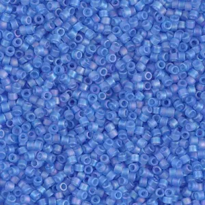 DB 1285, Matte Transparent Azure AB - Miyuki Delica Beads - Size 11 - 5 grams - Japanese Cylinder Seed Beads - Wholesale & Retail - Blue