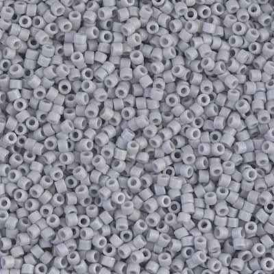 DB 1598, Ghost Gray Opaque-AB-Matte - Miyuki Delica Beads - Size 11 - 5 grams - Japanese Cylinder Seed Bead - Wholesale & Retail