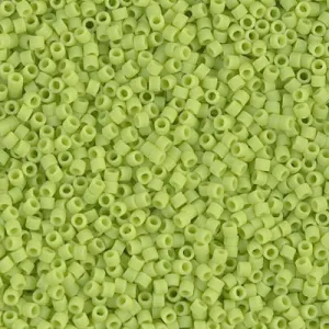 DB 763, Matte Opaque Lime Green - Miyuki Delica Beads - Size 11 - 5 grams - Japanese Cylinder Seed Beads - Retail & Wholesale