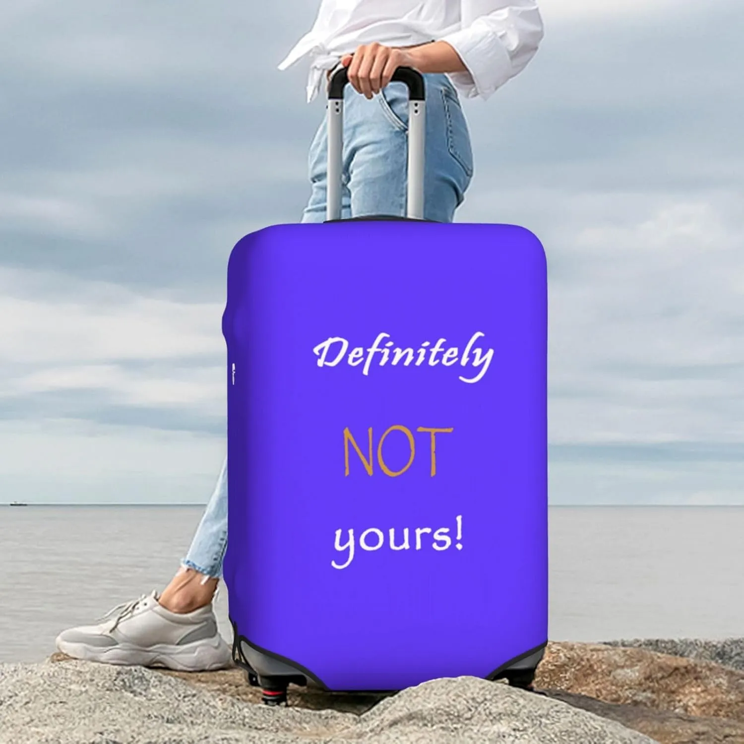 Definitely Not Yours Travel Luggage Cover Fits 18-32 Inch Luggage, Elastic Suitcase Cover Protector with Concealed Zipper for Wheeled Suitcase Travel Accessories