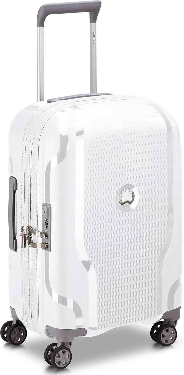DELSEY PARIS Clavel Hardside Expandable Luggage with Spinner Wheels, White, Carry-On 19 Inch