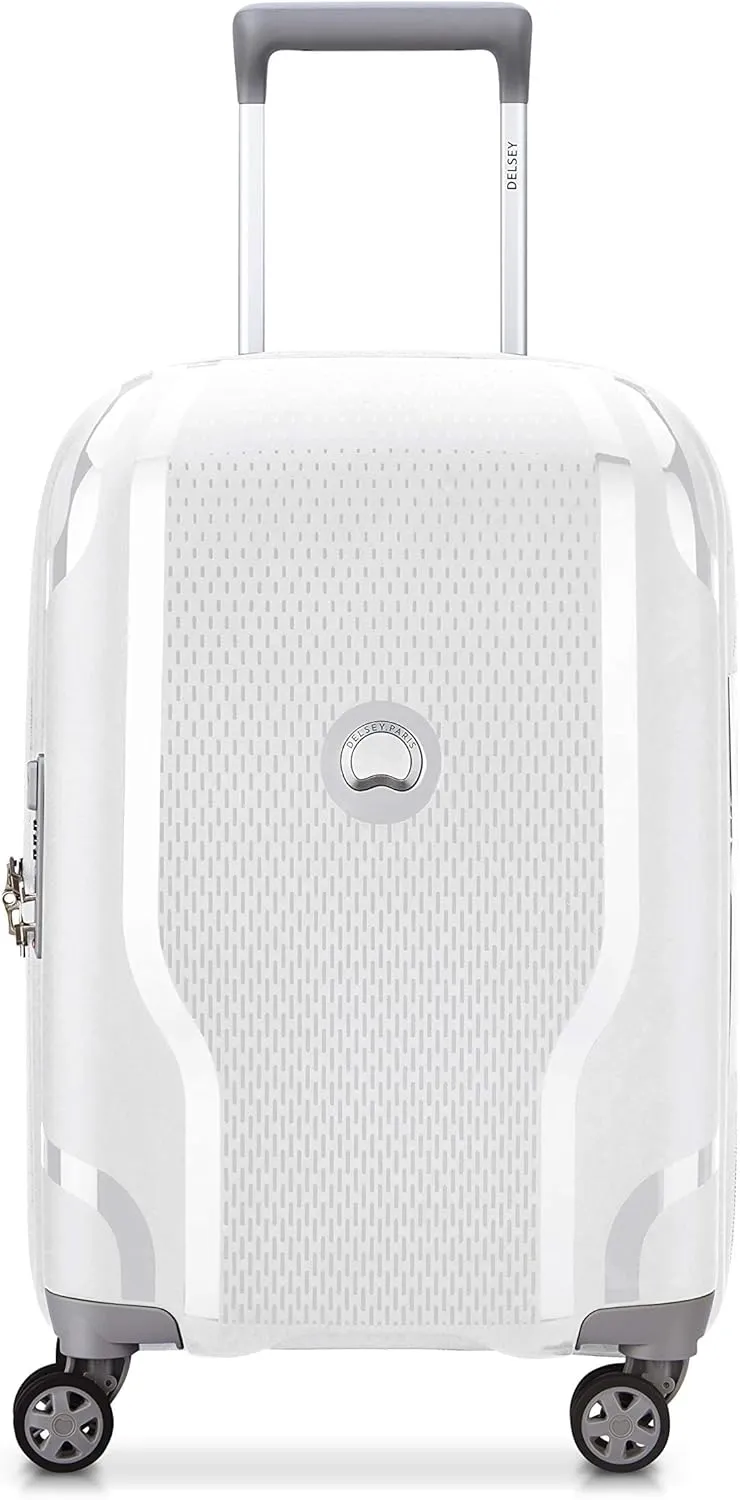 DELSEY PARIS Clavel Hardside Expandable Luggage with Spinner Wheels, White, Carry-On 19 Inch
