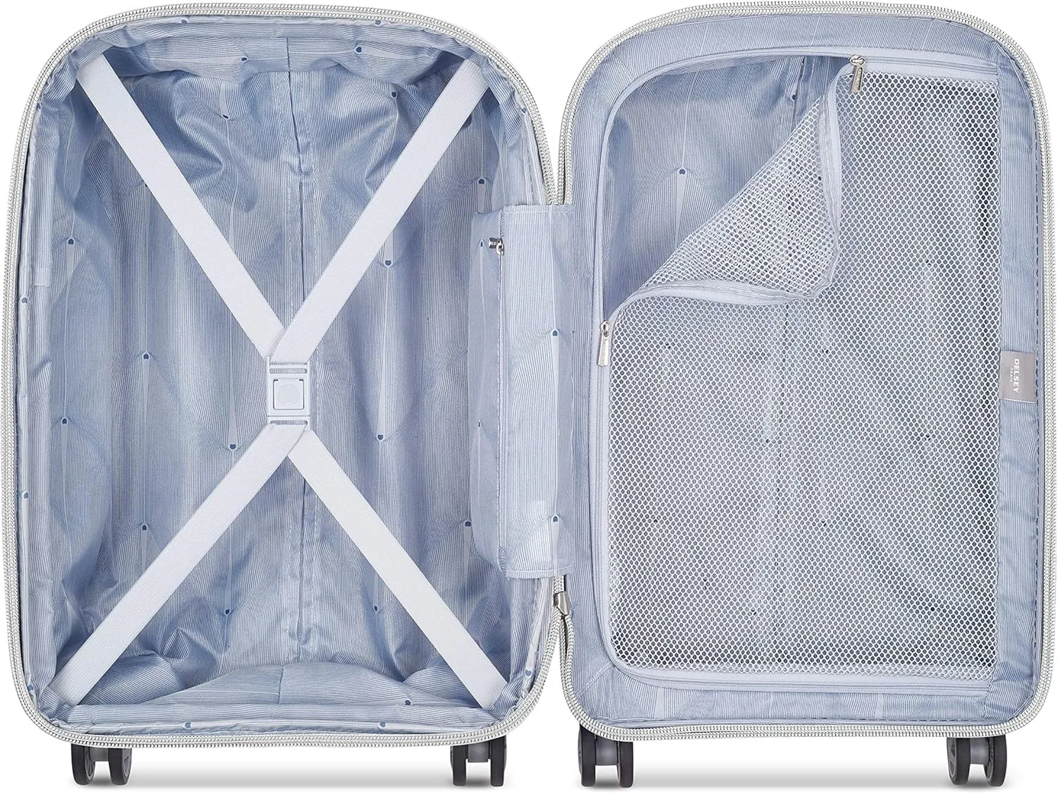 DELSEY PARIS Clavel Hardside Expandable Luggage with Spinner Wheels, White, Carry-On 19 Inch