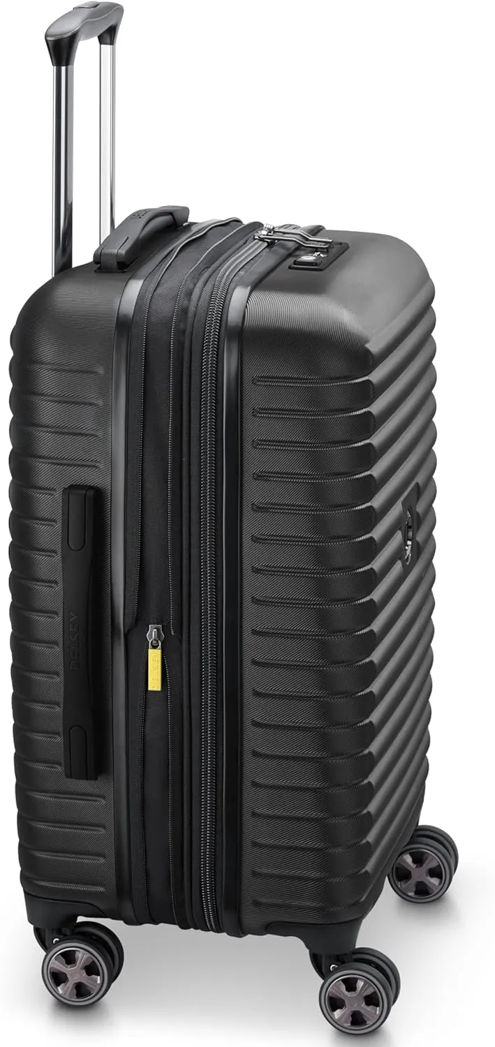 DELSEY PARIS Cruise 3.0 Hardside Expandable Luggage with Spinner Wheels, Black, Carry on 21 Inch