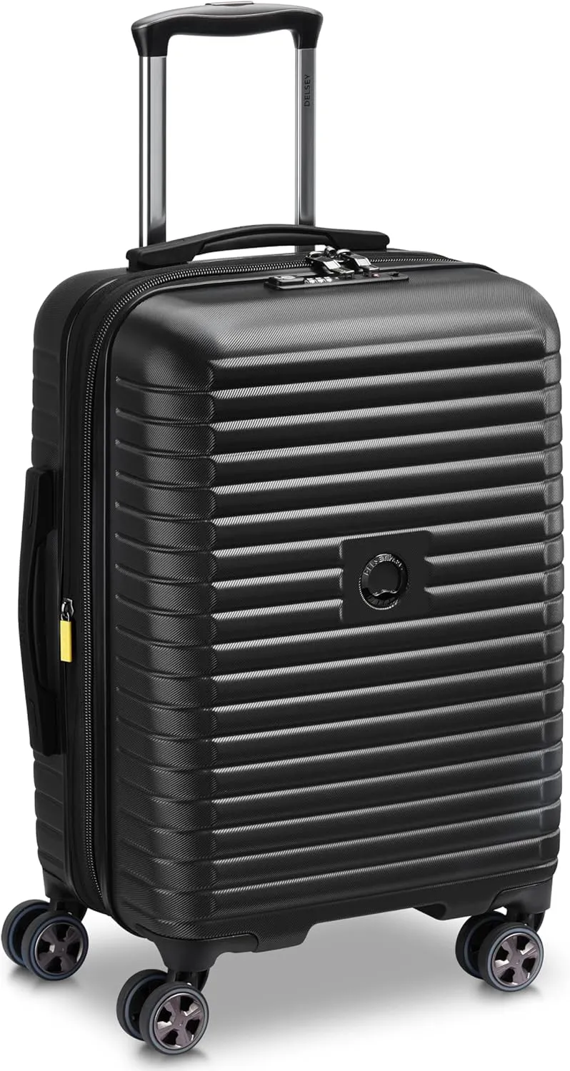 DELSEY PARIS Cruise 3.0 Hardside Expandable Luggage with Spinner Wheels, Black, Carry on 21 Inch