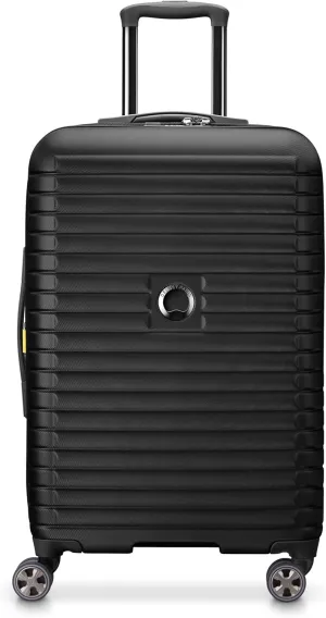 DELSEY PARIS Cruise 3.0 Hardside Expandable Luggage with Spinner Wheels, Black, Checked-Medium 24 Inch