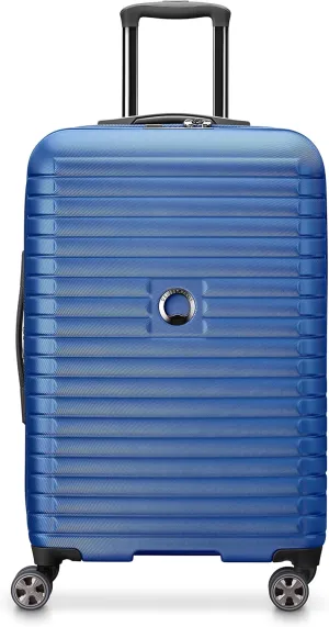 DELSEY PARIS Cruise 3.0 Hardside Expandable Luggage with Spinner Wheels, Blue, Checked-Medium 24 Inch