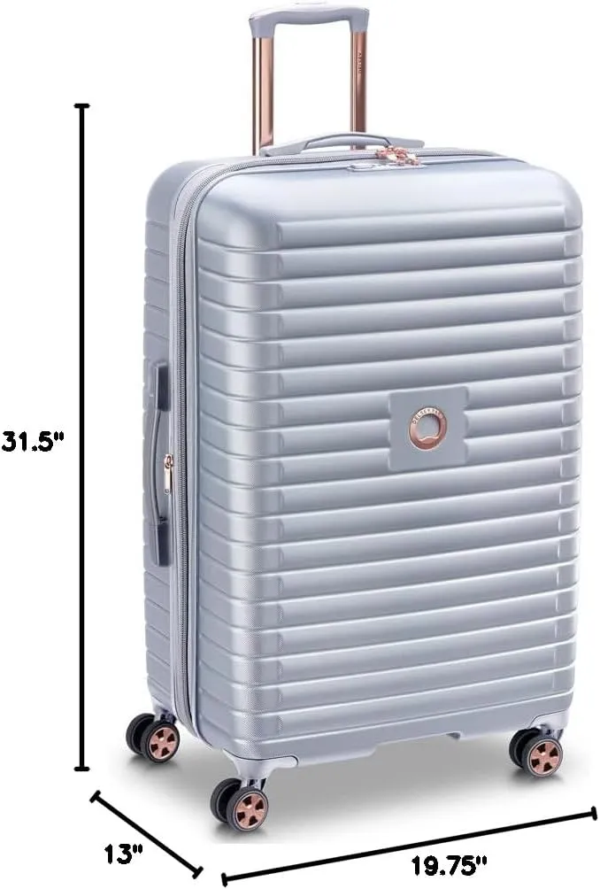 DELSEY PARIS Cruise 3.0 Hardside Expandable Luggage with Spinner Wheels, Platinum, Checked-Large 28 Inch