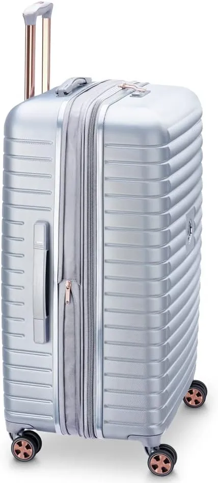 DELSEY PARIS Cruise 3.0 Hardside Expandable Luggage with Spinner Wheels, Platinum, Checked-Large 28 Inch