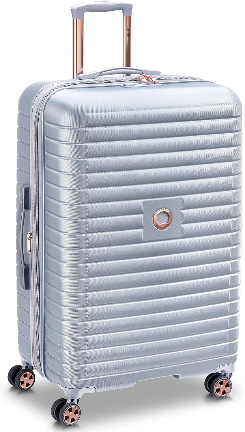 DELSEY PARIS Cruise 3.0 Hardside Expandable Luggage with Spinner Wheels, Platinum, Checked-Large 28 Inch