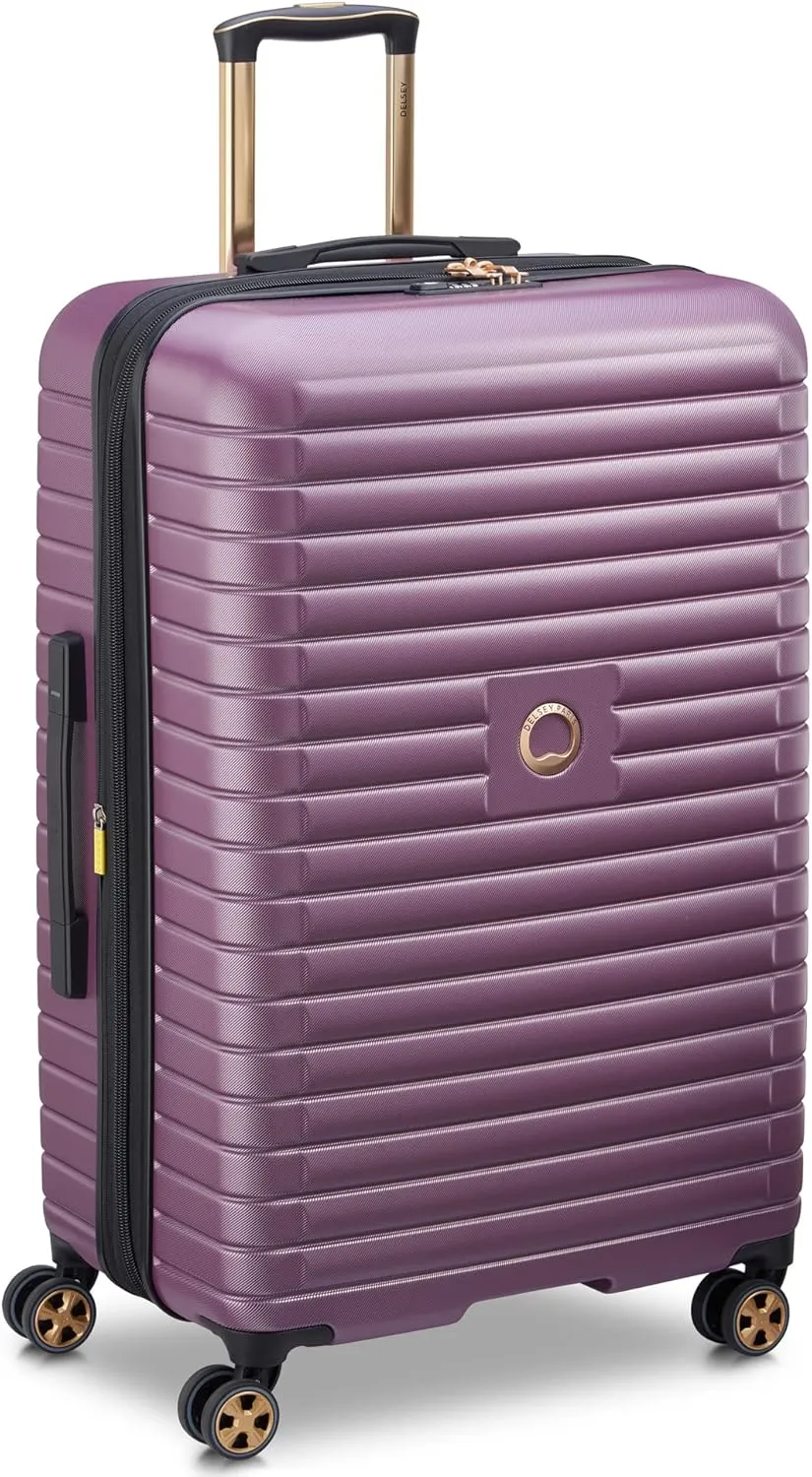DELSEY PARIS Cruise 3.0 Hardside Expandable Luggage with Spinner Wheels, Plum, Checked-Large 28 Inch