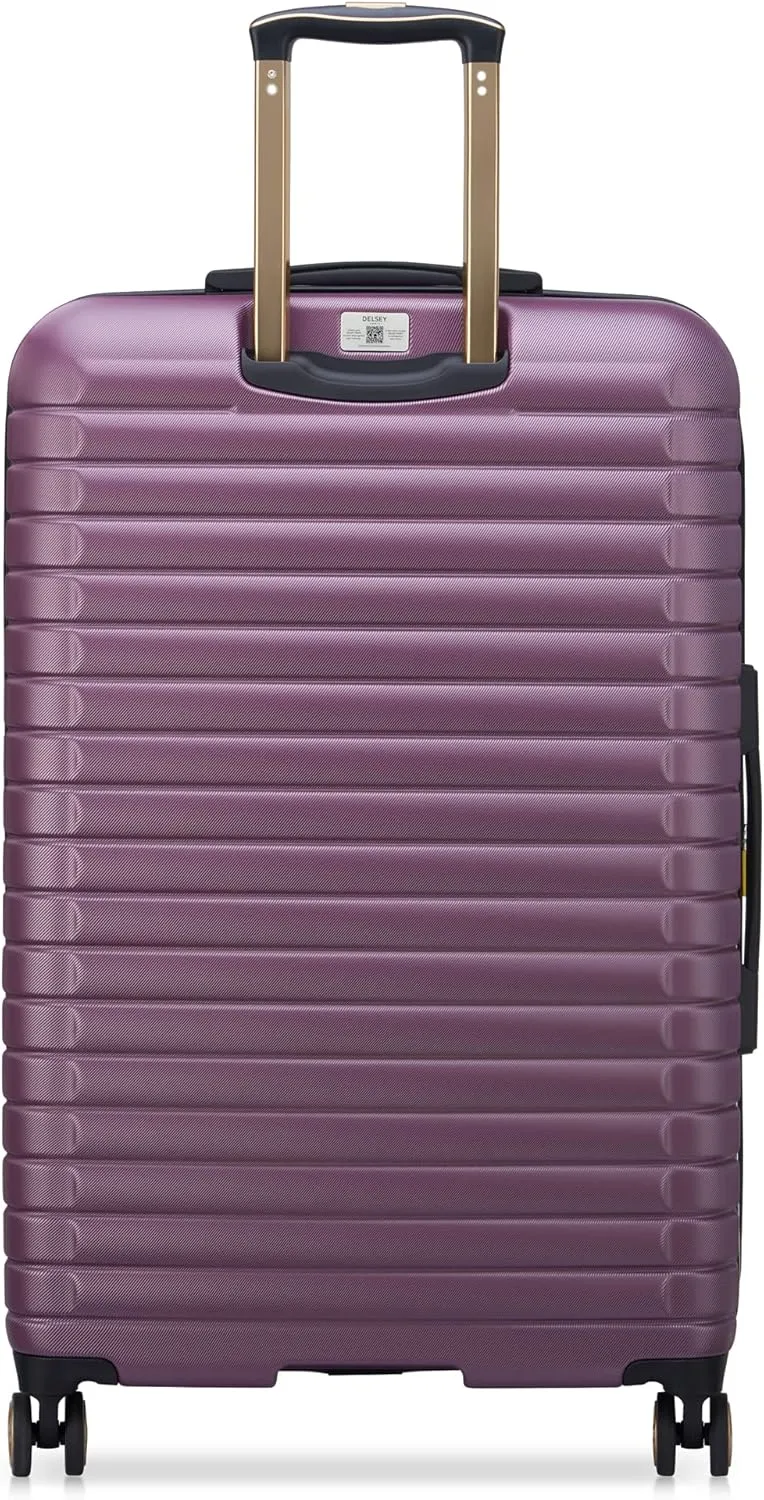 DELSEY PARIS Cruise 3.0 Hardside Expandable Luggage with Spinner Wheels, Plum, Checked-Large 28 Inch