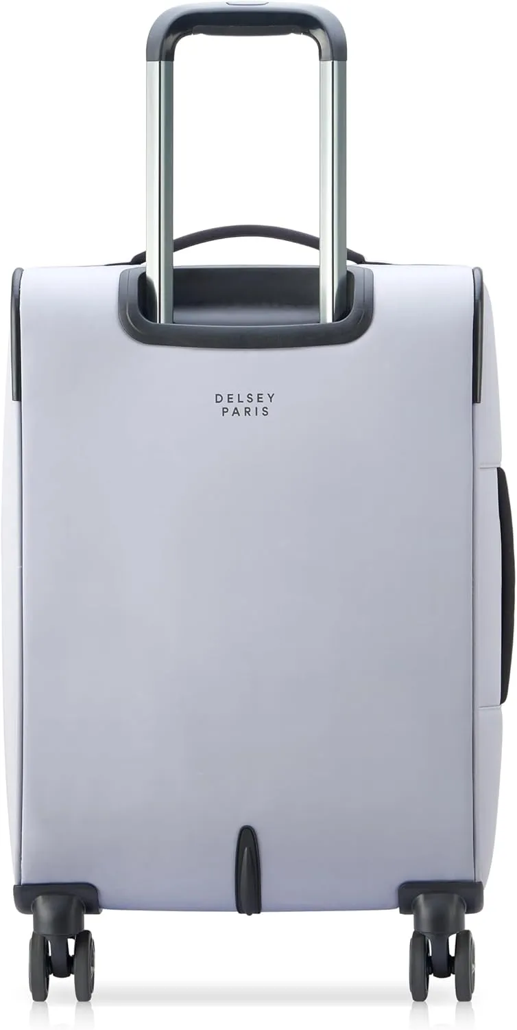 DELSEY Paris Cruise 3.0 Softside Expandable Luggage with Spinner Wheels, Platinum, Carry On 20 Inch