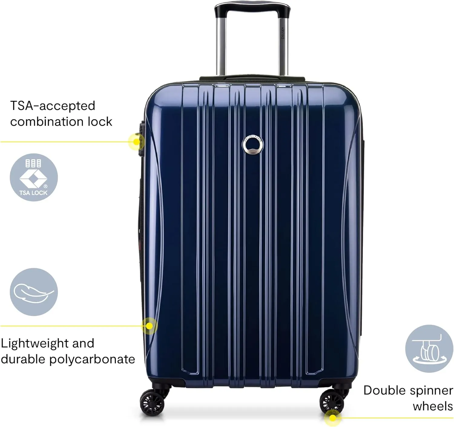 DELSEY PARIS Helium Aero Hardside Expandable Luggage with Spinner Wheels, Latte, 2-Piece Set (21/25)