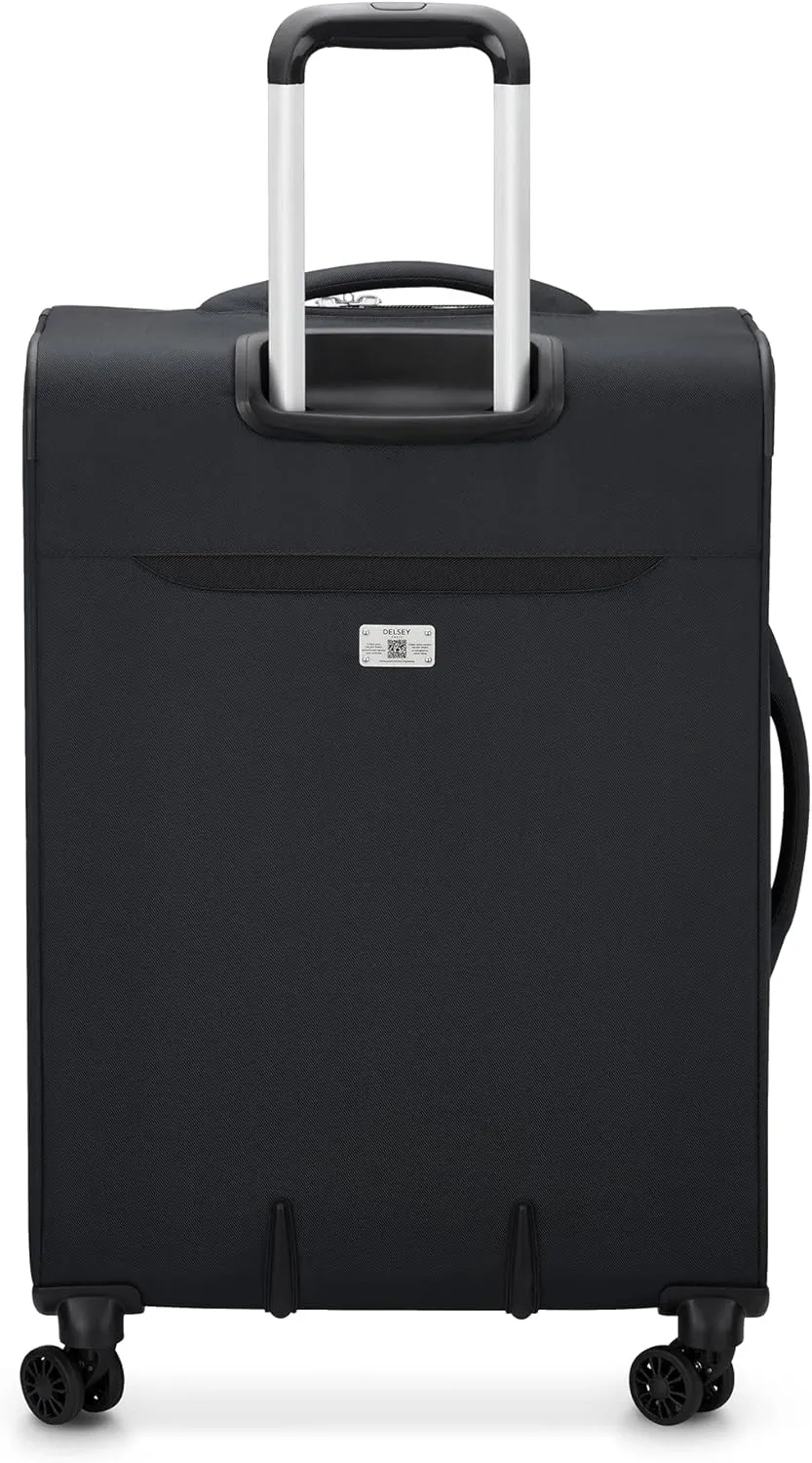 DELSEY PARIS Sky Max 2.0 Softside Expandable Luggage with Spinner Wheels, Black, 2-Piece Set (21/24)