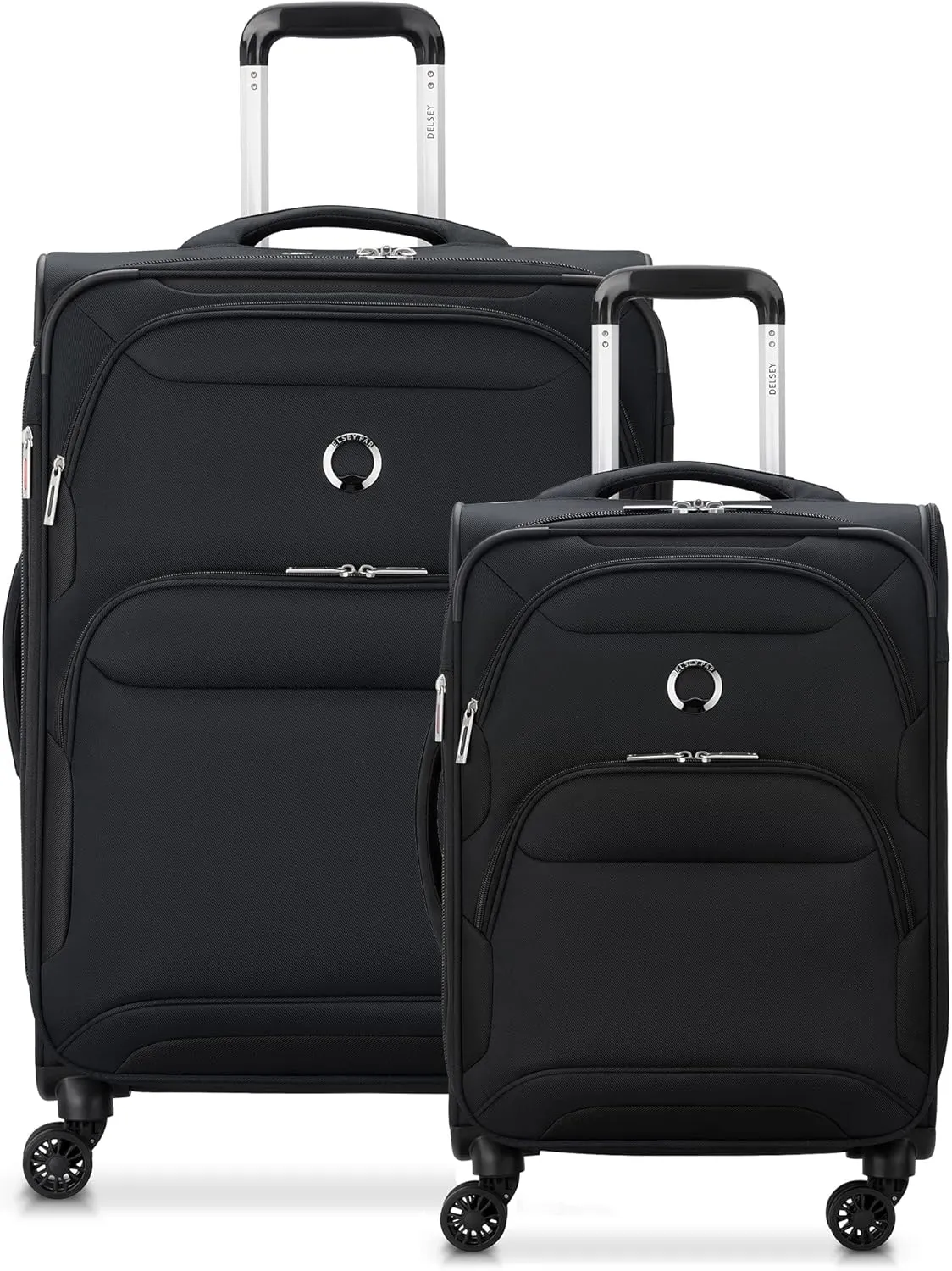 DELSEY PARIS Sky Max 2.0 Softside Expandable Luggage with Spinner Wheels, Black, 2-Piece Set (21/24)