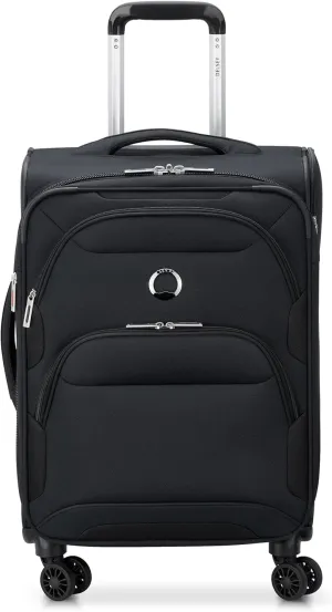 DELSEY PARIS Sky Max 2.0 Softside Expandable Luggage with Spinner Wheels, Black, Carry-on 21 Inch