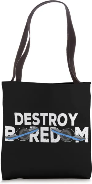 Destroy Boredom One Wheel Electric Skateboard Float Retro Tote Bag