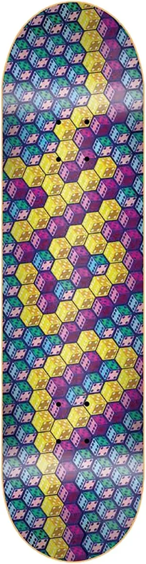 Dicey Hologram Skateboard Deck -7.75 Foil - (Bundled with Free 1" Hardware Set) Skateboard Skateboard