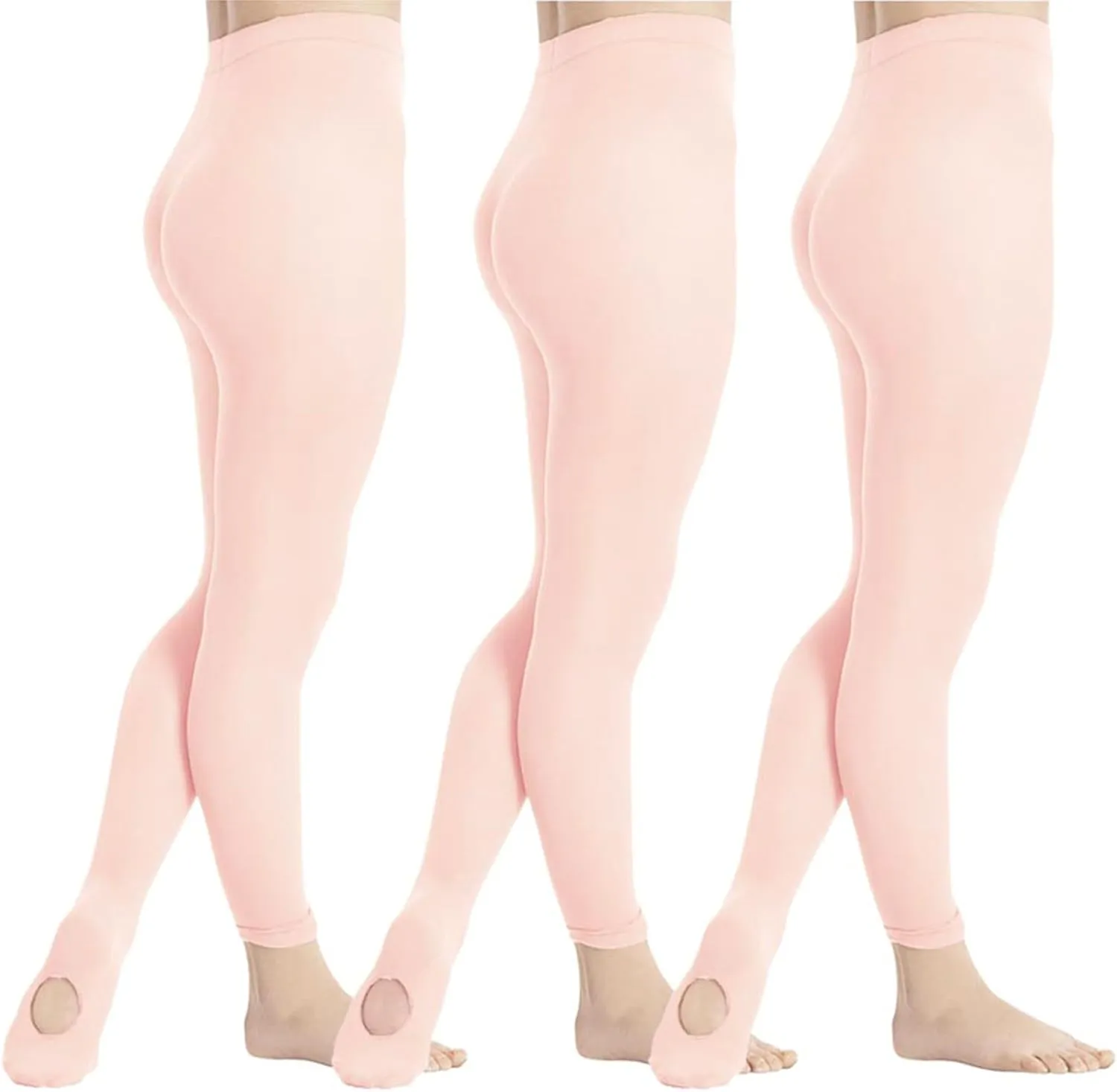 DIPUG 1/2/3 Pairs Girls' Convertible Ballet Tights/Soft Transition Dance Tight(Toddler/Kids)