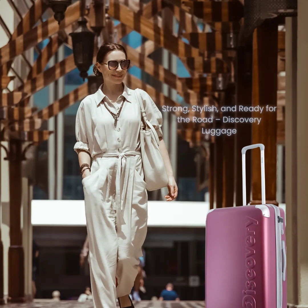 Discovery Focus ABS Hardside Checked Travel Luggage, Durable Lightweight 4 Double Wheel Expandable Trolley Bag, TSA Combination Lock, 28" Suitcase, Check-In Large Trolley - Purple.