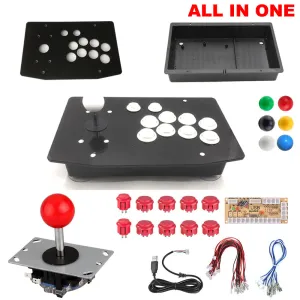 DIY Arcade Joystick Kits All In On 2Pin Cable 10 Buttons PC Joystick Unassembled