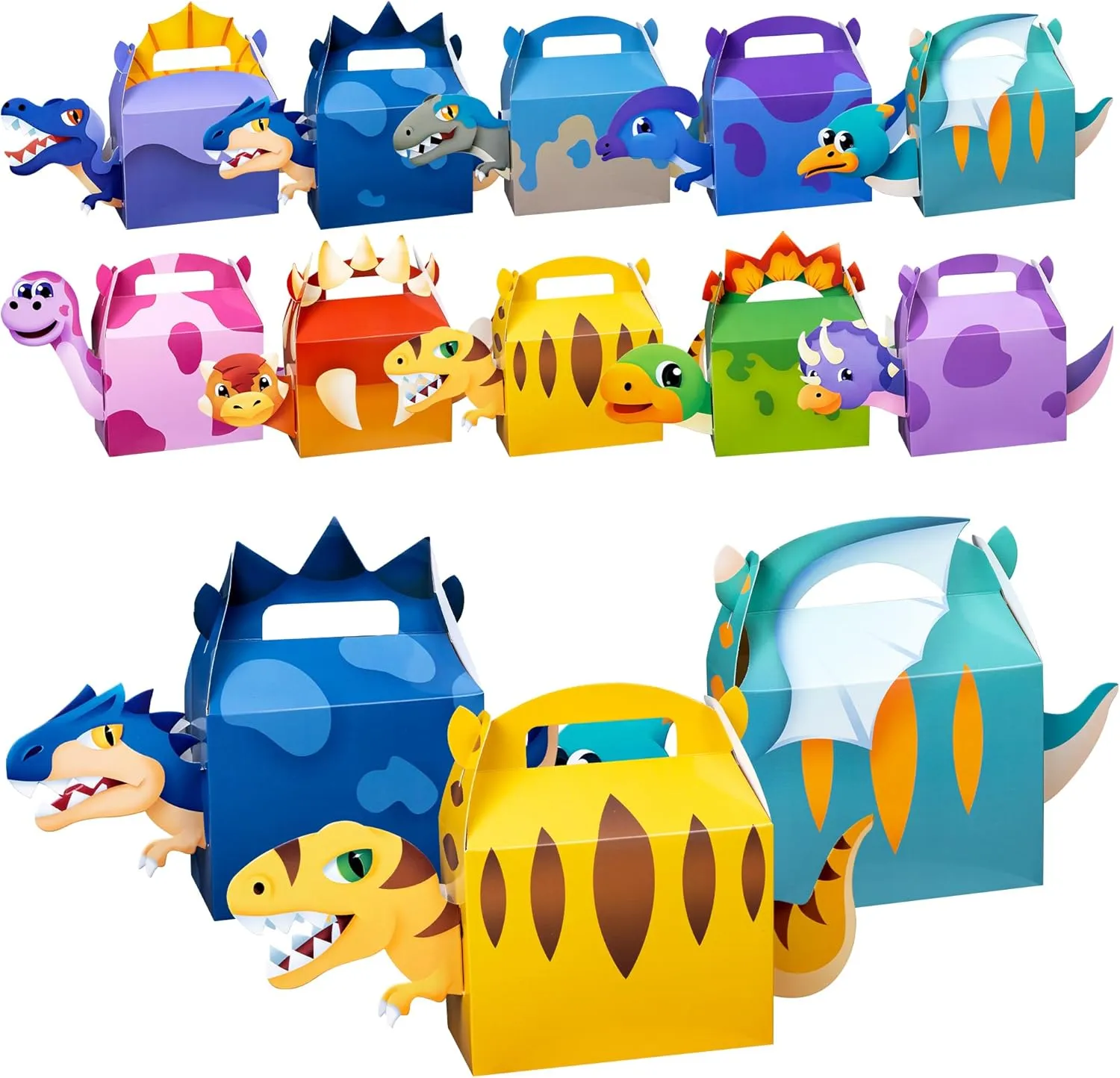 DMIGHT Dinosaur Party Favor Boxes Theme Birthday Goodie Boxes Candy Gift Bags Barnyard Candy Treat Boxes for Kids Baby Shower Birthday Party Supplies