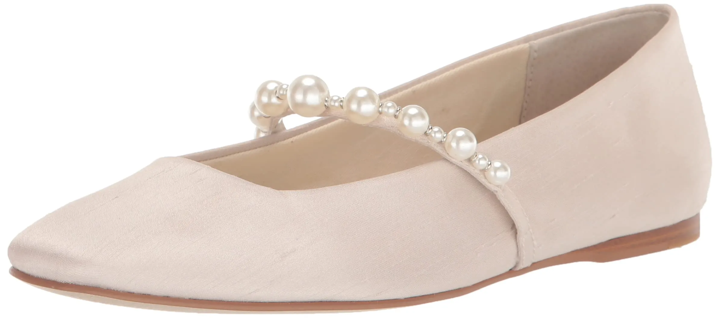 Dolce Vita Women's Roxana Pearl Ballet Flat, Ivory Satin, 10