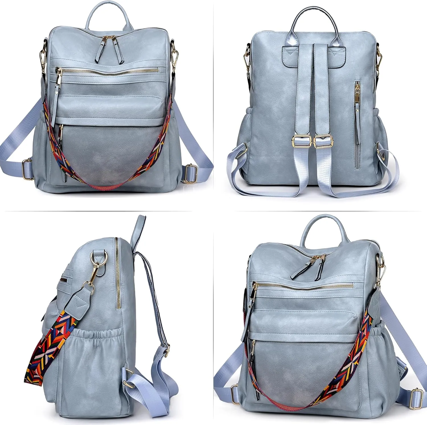 Dora & Liz Womens Backpack Purse Leather Fashion Travel Backpack Purse for Women Designer Ladies Shoulder Bags