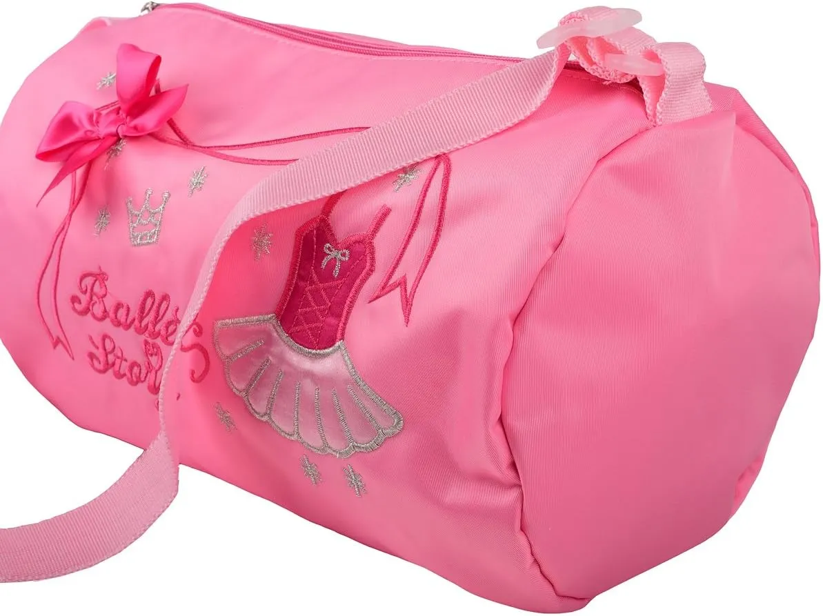 Dressy Daisy Girls' Embroideries Waterproof Barrel Ballet Dance Bag Hand Bag Shoulder Bag Duffle Bag Pink