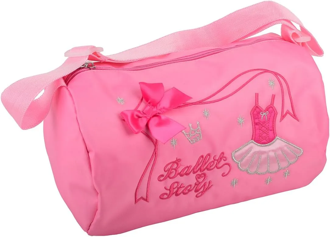 Dressy Daisy Girls' Embroideries Waterproof Barrel Ballet Dance Bag Hand Bag Shoulder Bag Duffle Bag Pink
