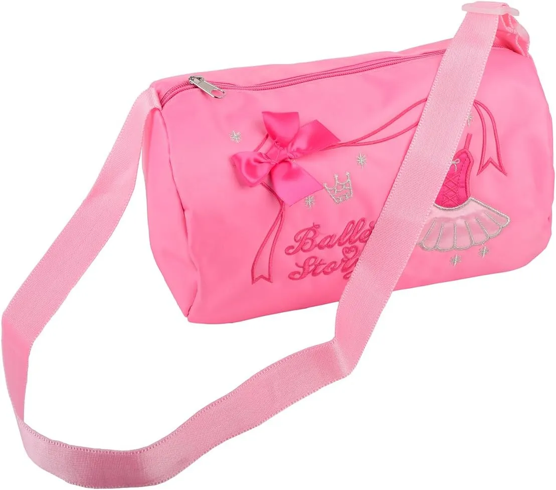 Dressy Daisy Girls' Embroideries Waterproof Barrel Ballet Dance Bag Hand Bag Shoulder Bag Duffle Bag Pink