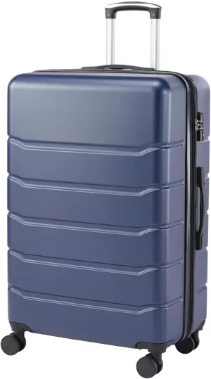 Effortless Travel with Expandable Hard Shell Suitcase, 360° Swivel Wheels and TSA Lock, 28-Inch, Blue