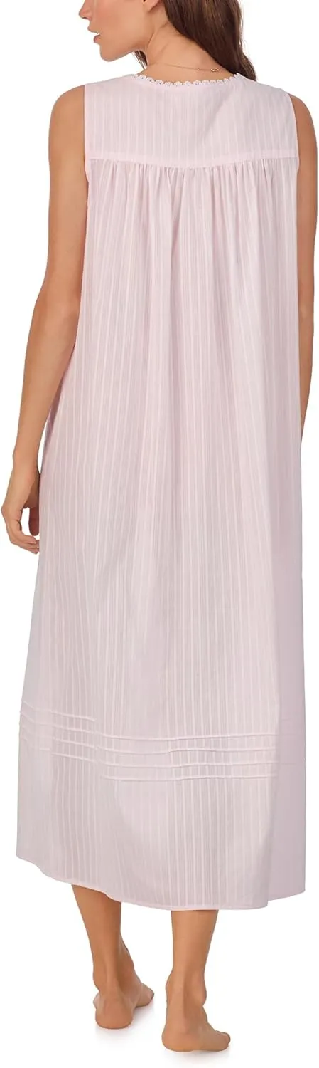 Eileen West Nightgowns for Women, Full Length Madison Cotton Sleeveless Lightweight Night Shirt