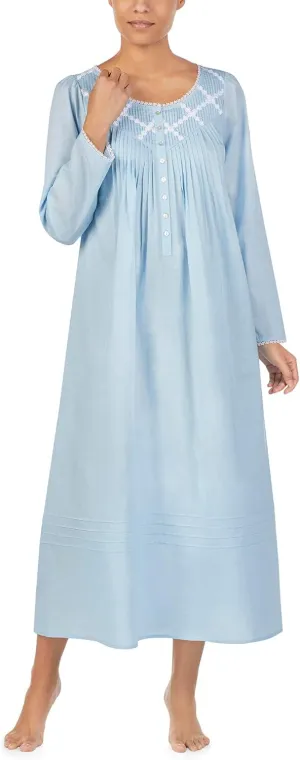 Eileen West Nightgowns for Women, Full Length Poetic Cotton Long Sleeve Lightweight Night Shirt
