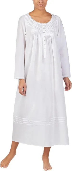 Eileen West Nightgowns for Women, Full Length Poetic Cotton Long Sleeve Lightweight Night Shirt