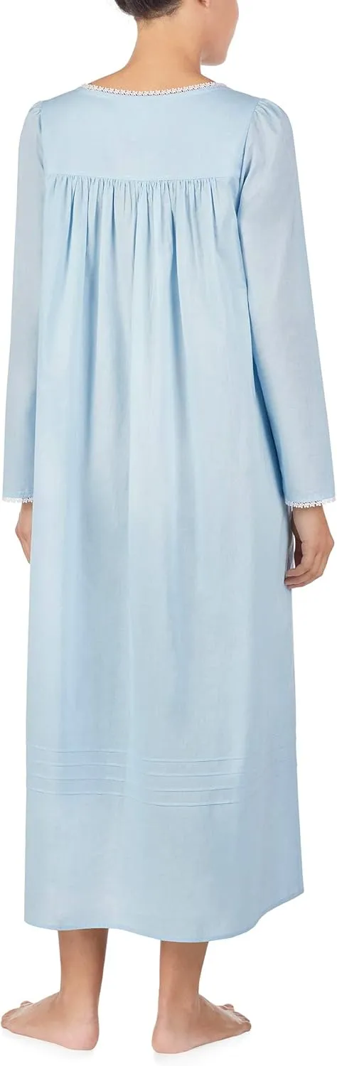 Eileen West Nightgowns for Women, Full Length Poetic Cotton Long Sleeve Lightweight Night Shirt